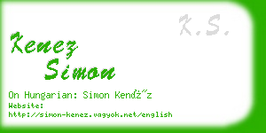 kenez simon business card